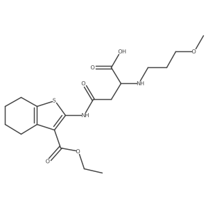 4-((3-(Ethoxycarbonyl)-4,5,6,7-tetrahydrobenzo[b]thiophen-2-yl)amino)-2-((3-methoxypropyl)amino)-4-oxobutanoic acid结构式