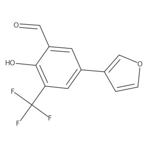 5-(3-Furanyl)-2-hydroxy-3-(trifluoromethyl)benzaldehyde Structure