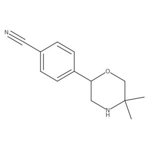 4-(5,5-Dimethylmorpholin-2-yl)benzonitrile结构式