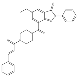 (E)-7-(4-cinnamoylpiperazine-1-carbonyl)-5-ethyl-2-phenyl-2H-pyrazolo[4,3-c]pyridin-3(5H)-one Structure