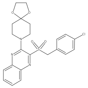 O=S(=O)(Cc1ccc(Cl)cc1)c1nc2ccccc2nc1N1CCC2(CC1)OCCO2结构式