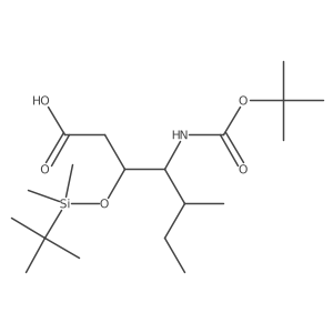 (3S,4R,5S)-4-((tert-Butoxycarbonyl)amino)-3-((tert-butyldimethylsilyl)oxy)-5-methylheptanoic acid结构式