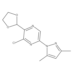 3-Chloro-5-(3,5-dimethyl-pyrazol-1-yl)-2-[1,3]dioxolan-2-yl-pyrazine Structure