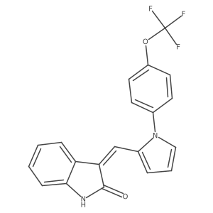 3-((E)-{1-[4-(trifluoromethoxy)phenyl]-1H-pyrrol-2-yl}methylidene)-1,3-dihydro-2H-indol-2-one Structure