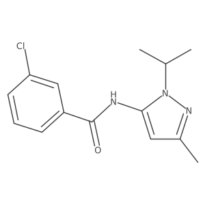 3-chloro-N-(1-isopropyl-3-methyl-1H-pyrazol-5-yl)benzamide结构式