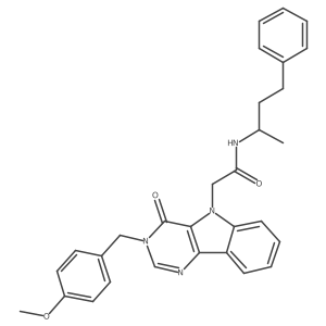 2-(3-(4-methoxybenzyl)-4-oxo-3H-pyrimido[5,4-b]indol-5(4H)-yl)-N-(4-phenylbutan-2-yl)acetamide结构式