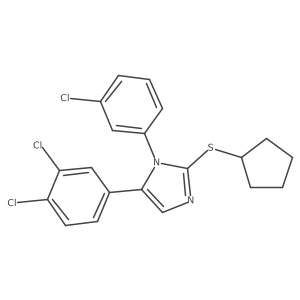 1-(3-chlorophenyl)-2-(cyclopentylthio)-5-(3,4-dichlorophenyl)-1H-imidazole Structure