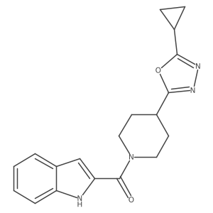 (4-(5-cyclopropyl-1,3,4-oxadiazol-2-yl)piperidin-1-yl)(1H-indol-2-yl)methanone Structure