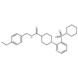 N-[(4-methoxyphenyl)methyl]-1-[3-(piperidine-1-sulfonyl)pyridin-2-yl]piperidine-4-carboxamide结构式