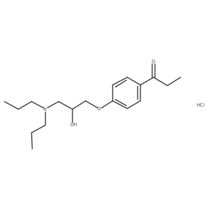 1-(4-(3-(Dipropylamino)-2-hydroxypropoxy)phenyl)propan-1-one hydrochloride结构式