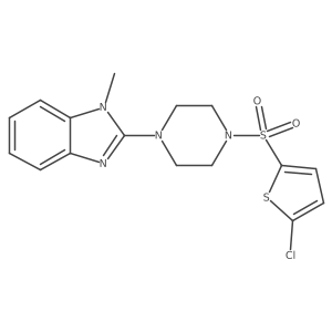 2-(4-((5-chlorothiophen-2-yl)sulfonyl)piperazin-1-yl)-1-methyl-1H-benzo[d]imidazole结构式