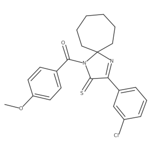 3-(3-Chlorophenyl)-1-(4-methoxybenzoyl)-1,4-diazaspiro[4.6]undec-3-ene-2-thione结构式