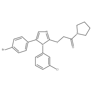2-((5-(4-bromophenyl)-1-(3-chlorophenyl)-1H-imidazol-2-yl)thio)-1-(pyrrolidin-1-yl)ethanone Structure