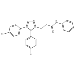 2-((5-(4-bromophenyl)-1-(4-chlorophenyl)-1H-imidazol-2-yl)thio)-N-phenylacetamide Structure