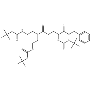 Benzyl N2-(tert-butoxycarbonyl)-N5,N5-bis(2-((tert-butoxycarbonyl)amino)ethyl)-L-glutaminate Structure