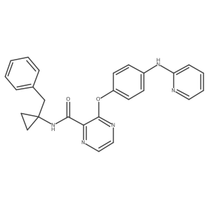 N-[1-(Phenylmethyl)cyclopropyl]-3-[4-(2-pyridinylamino)phenoxy]-2-pyrazinecarboxamide结构式