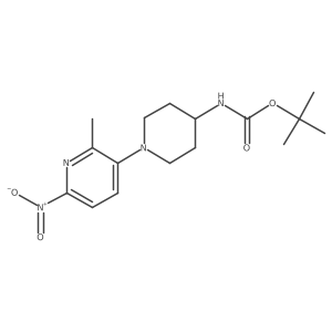tert-butyl N-[1-(2-methyl-6-nitropyridin-3-yl)piperidin-4-yl]carbamate结构式