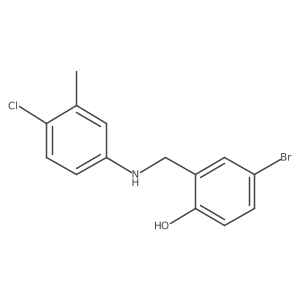 4-Bromo-2-{[(4-chloro-3-methylphenyl)amino]methyl}phenol结构式
