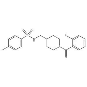 N-((1-(2-fluorobenzoyl)piperidin-4-yl)methyl)-4-methylbenzenesulfonamide结构式