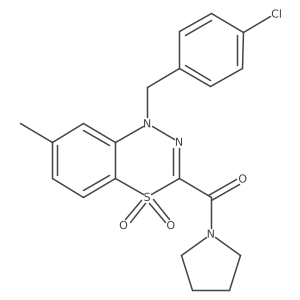 1-(4-chlorobenzyl)-7-methyl-3-(1-pyrrolidinylcarbonyl)-4lambda~6~,1,2-benzothiadiazine-4,4(1H)-dione Structure