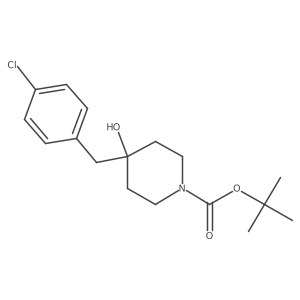tert-Butyl 4-(4-chlorobenzyl)-4-hydroxypiperidine-1-carboxylate结构式