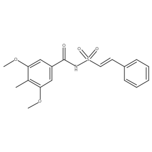 3,5-dimethoxy-4-methyl-N-[(E)-2-phenylethenyl]sulfonylbenzamide结构式