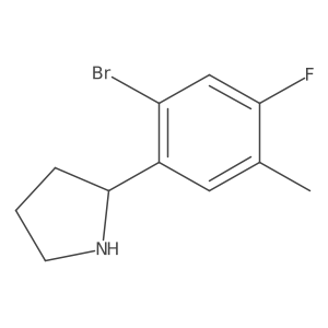 (S)-2-(2-Bromo-4-fluoro-5-methylphenyl)pyrrolidine结构式