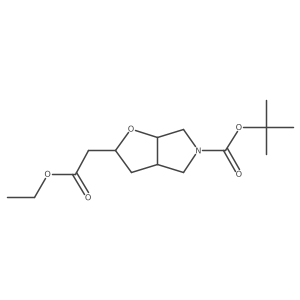 2H-Furo[2,3-c]pyrrole-2-acetic acid, 5-[(1,1-dimethylethoxy)carbonyl]hexahydro-, ethyl ester, (2R,3aS,6aS)-rel-结构式