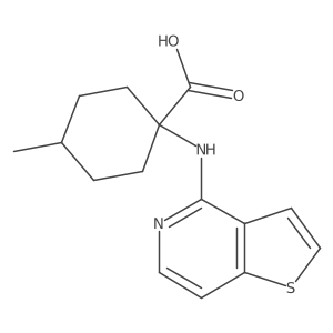 Cyclohexanecarboxylic acid, 4-methyl-1-(thieno[3,2-c]pyridin-4-ylamino)- Structure