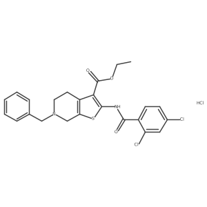 Ethyl 6-benzyl-2-(2,4-dichlorobenzamido)-4,5,6,7-tetrahydrothieno[2,3-c]pyridine-3-carboxylate hydrochloride Structure