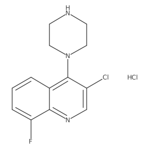 3-Chloro-8-fluoro-4-(piperazin-1-yl)quinoline hydrochloride结构式