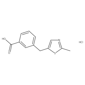 3-[(2-Methyl-1,3-thiazol-5-yl)methyl]benzoic acid hydrochloride Structure