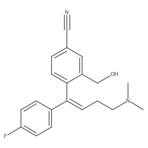 4-[4-(Dimethylamino)-1-(4-fluorophenyl)-1-buten-1-yl]-3-(hydroxymethyl)-benzonitrile结构式