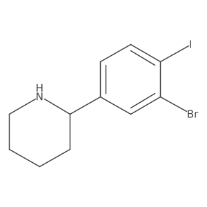 (S)-2-(3-Bromo-4-iodophenyl)piperidine Structure