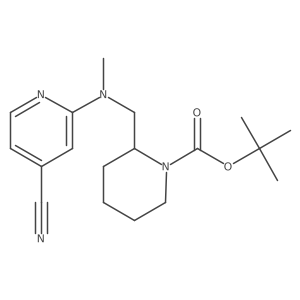 tert-Butyl 2-(((4-cyanopyridin-2-yl)(methyl)amino)methyl)piperidine-1-carboxylate结构式