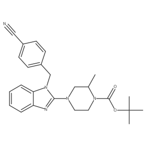 tert-Butyl 4-(1-(4-cyanobenzyl)-1H-benzo[d]imidazol-2-yl)-2-methylpiperazine-1-carboxylate结构式