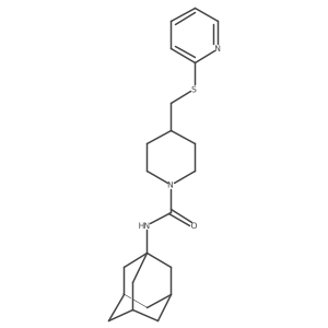 N-((3s,5s,7s)-adamantan-1-yl)-4-((pyridin-2-ylthio)methyl)piperidine-1-carboxamide结构式