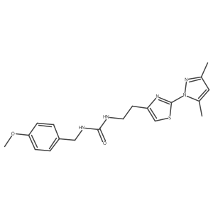 1-(2-(2-(3,5-dimethyl-1H-pyrazol-1-yl)thiazol-4-yl)ethyl)-3-(4-methoxybenzyl)urea Structure