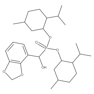 Bis((1r,2s,5r)-2-isopropyl-5-methylcyclohexyl) ((R)-benzo[d][1,3]dioxol-4-yl(hydroxy)methyl)phosphonate Structure