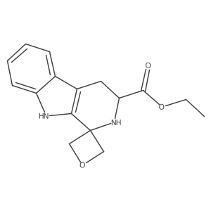 (S)-Ethyl 2',3',4',9'-tetrahydrospiro[oxetane-3,1'-pyrido[3,4-B]indole]-3'-carboxylate结构式
