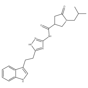 N-{3-[2-(1H-indol-3-yl)ethyl]-1H-1,2,4-triazol-5-yl}-1-(2-methylpropyl)-5-oxopyrrolidine-3-carboxamide Structure