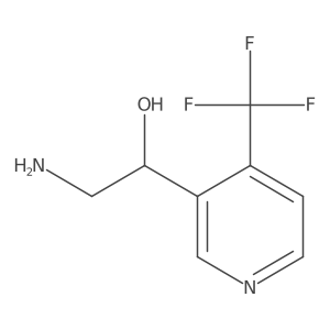 2-Amino-1-[4-(trifluoromethyl)pyridin-3-yl]ethan-1-ol结构式