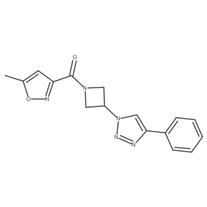 (5-methylisoxazol-3-yl)(3-(4-phenyl-1H-1,2,3-triazol-1-yl)azetidin-1-yl)methanone结构式
