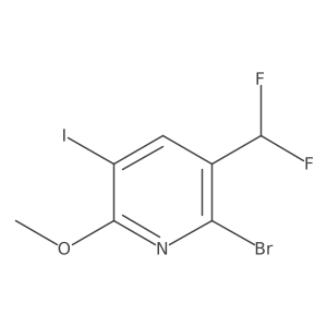 2-Bromo-3-(difluoromethyl)-5-iodo-6-methoxypyridine结构式