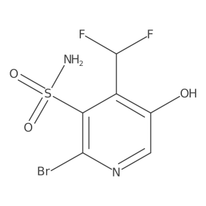 2-Bromo-4-(difluoromethyl)-5-hydroxypyridine-3-sulfonamide结构式