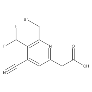 2-(Bromomethyl)-4-cyano-3-(difluoromethyl)pyridine-6-acetic acid Structure