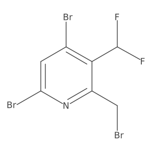2-(Bromomethyl)-4,6-dibromo-3-(difluoromethyl)pyridine结构式