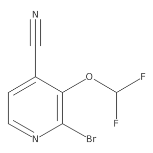 2-Bromo-3-(difluoromethoxy)isonicotinonitrile结构式