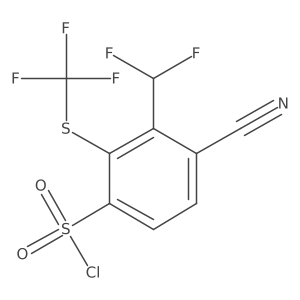 4-Cyano-3-(difluoromethyl)-2-((trifluoromethyl)thio)benzene-1-sulfonyl chloride Structure