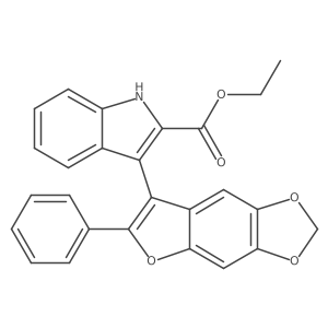 ethyl 3-(6-phenyl-[1,3]dioxolo[4,5-f]benzofuran-7-yl)-1H-indole-2-carboxylate Structure